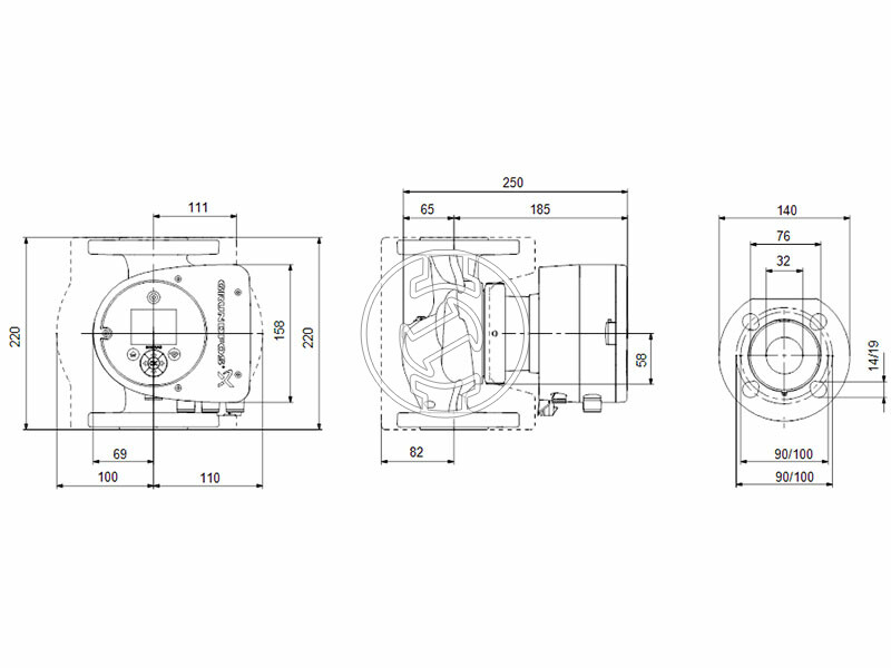 Grundfos MAGNA3 32-40 F 220 PN16 keringető szivattyú