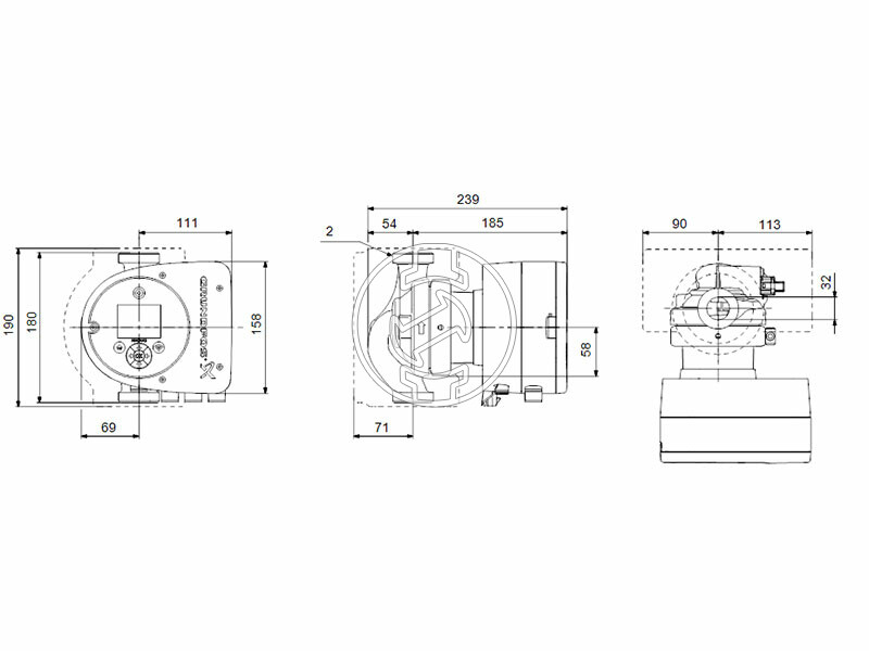 Grundfos MAGNA3 32-60 180 PN10 keringető szivattyú