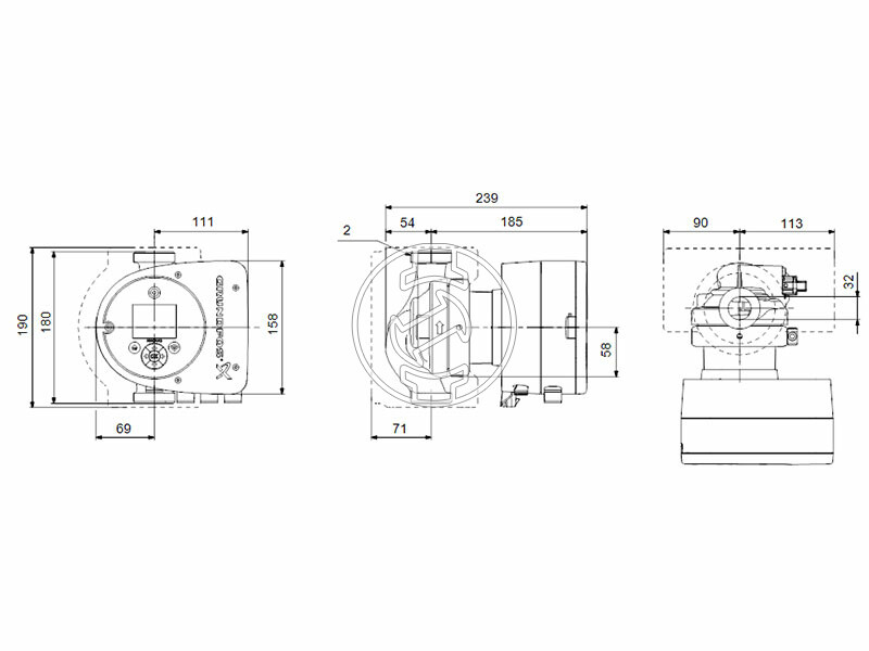 Grundfos MAGNA3 32-60 180 PN16 keringető szivattyú