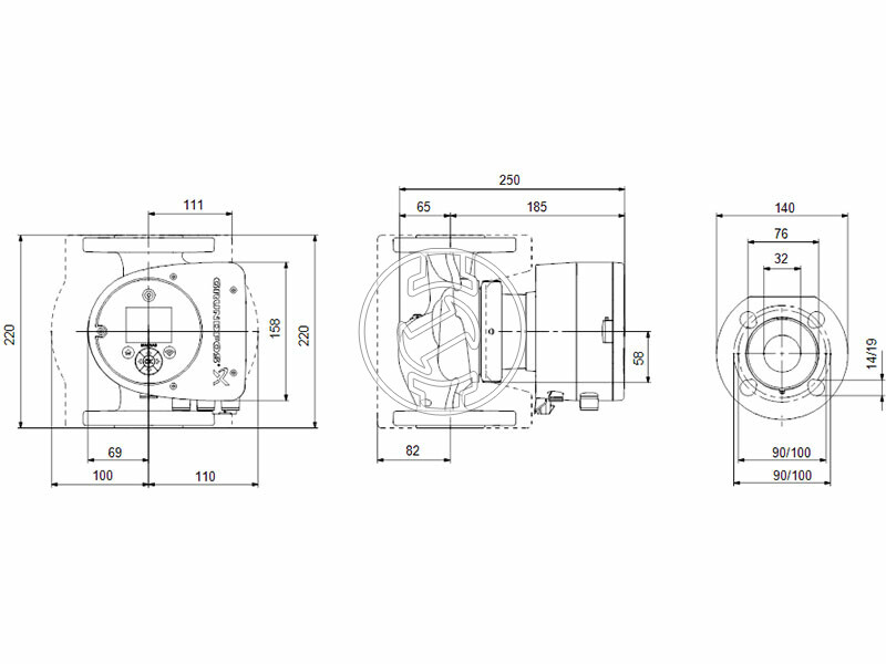 Grundfos MAGNA3 32-60 F N 220 PN6/10 keringető szivattyú