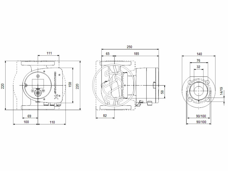 Grundfos MAGNA3 32-80 F 220 PN6/10 keringető szivattyú