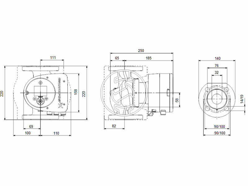 Grundfos MAGNA3 32-80 F N 220 PN6/10 keringető szivattyú