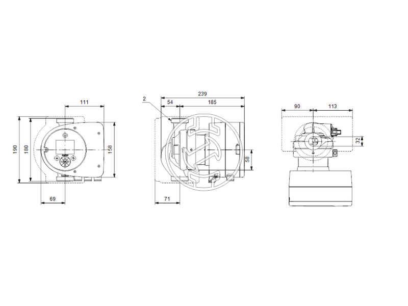 Grundfos MAGNA3 32-80 keringető szivattyú