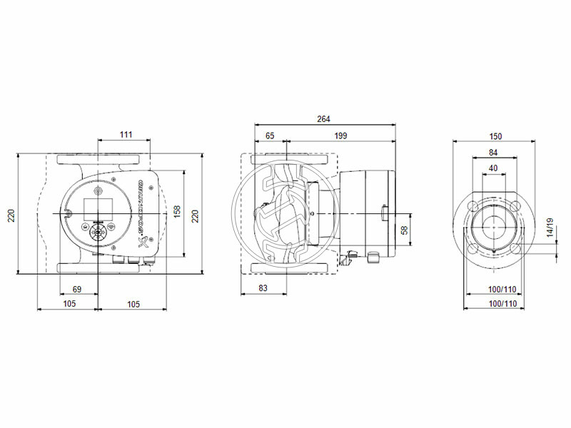 Grundfos MAGNA3 40-40 F 220 PN16 keringető szivattyú