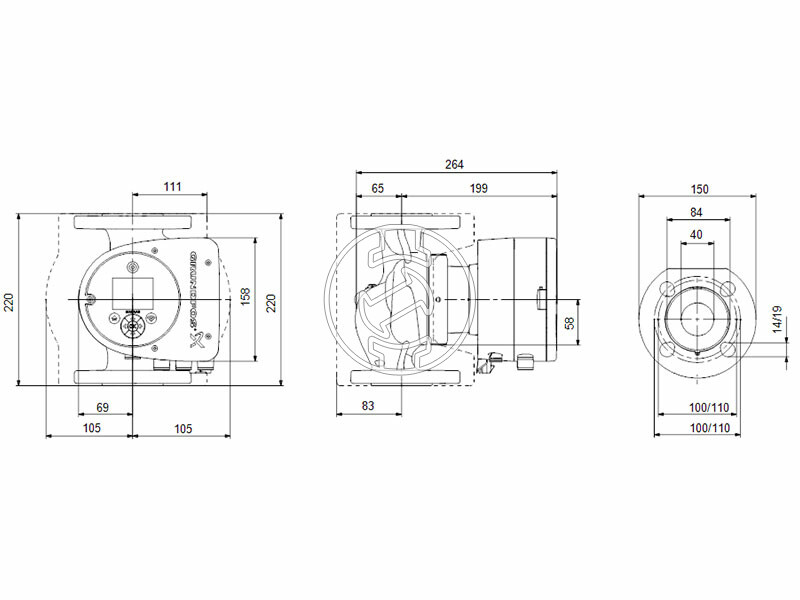 Grundfos MAGNA3 40-40 F 220 PN6/10 keringető szivattyú