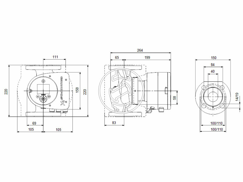 Grundfos MAGNA3 40-60 F 220 PN16 keringető szivattyú