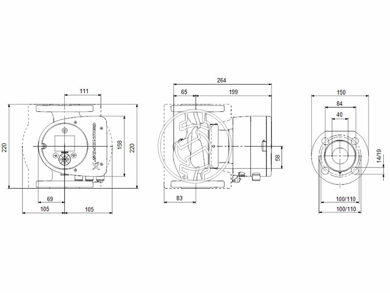 Grundfos MAGNA3 40-60 F N 220 PN6/10 keringető szivattyú