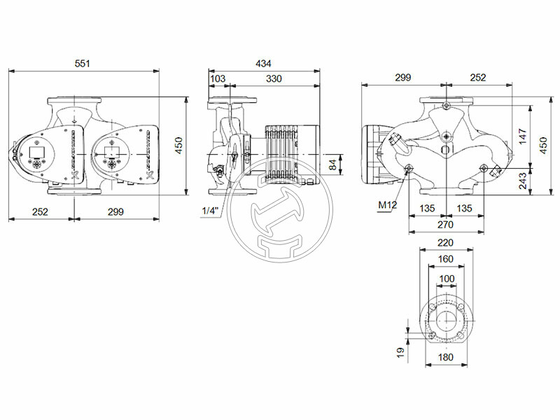 Grundfos MAGNA3 D 100-100 F 450 PN10 keringető szivattyú