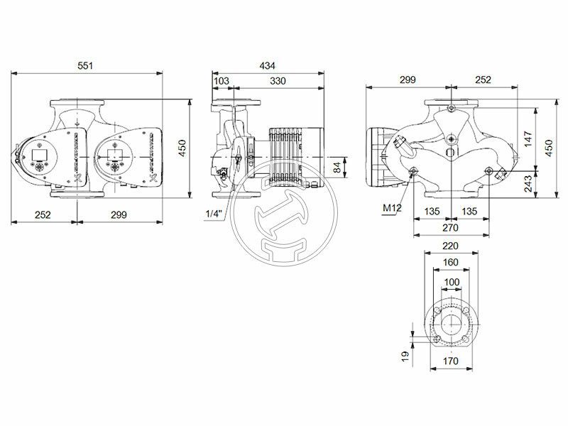 Grundfos MAGNA3 D 100-100 F 450 PN6 keringető szivattyú