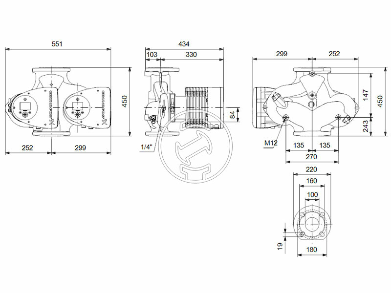 Grundfos MAGNA3 D 100-40 F 450 PN10 keringető szivattyú