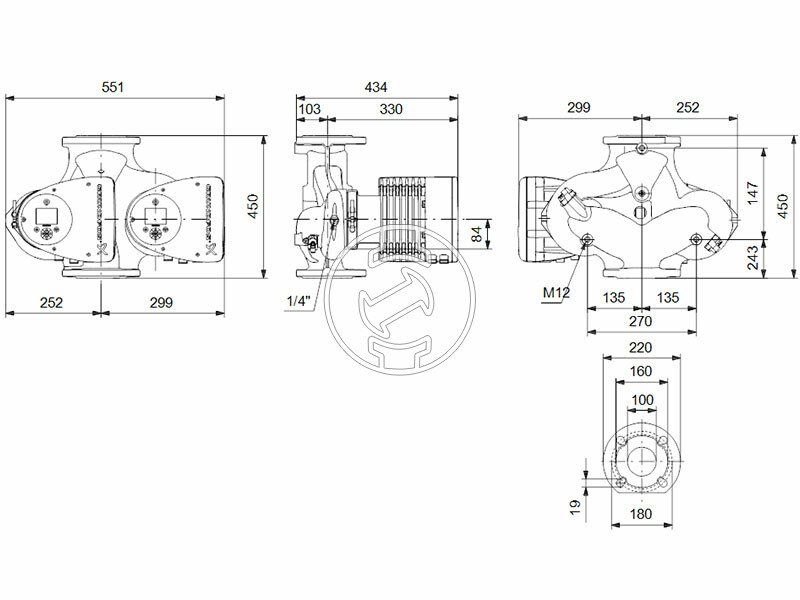 Grundfos MAGNA3 D 100-40 F 450 PN16 keringető szivattyú