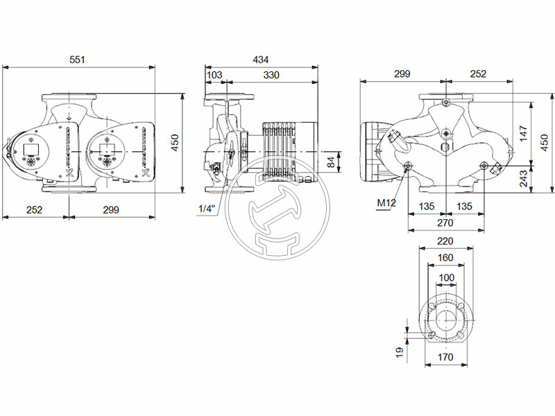 Grundfos MAGNA3 D 100-40 F 450 PN6 keringető szivattyú