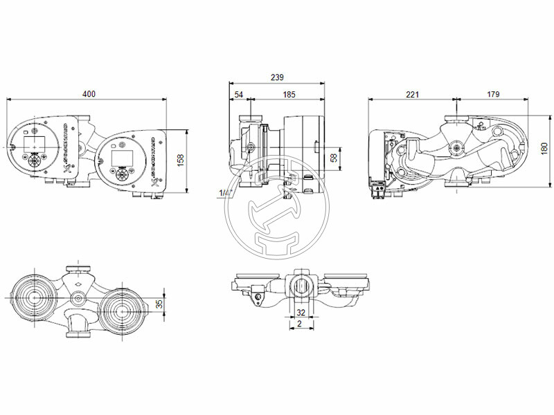 Grundfos MAGNA3 D 32-100 180 PN10 keringető szivattyú