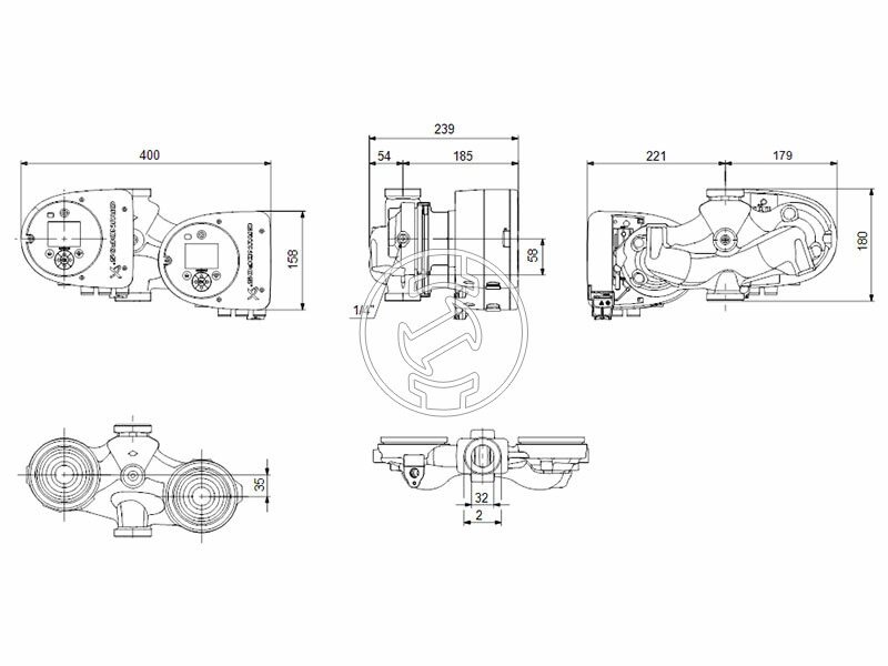 Grundfos MAGNA3 D 32-40 180 PN16 keringető szivattyú