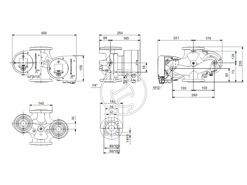 Grundfos MAGNA3 D 32-80 F 220 PN16 keringető szivattyú