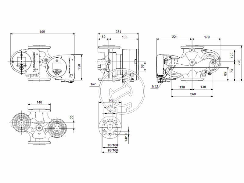 Grundfos MAGNA3 D 32-80 F 220 PN6/10 keringető szivattyú