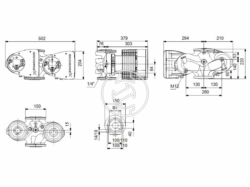 Grundfos MAGNA3 D 40-100 F 220 PN6/10 keringető szivattyú