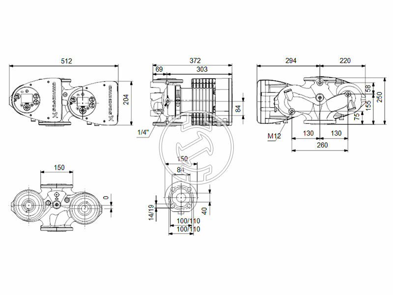 Grundfos MAGNA3 D 40-120 F 250 PN16 keringető szivattyú