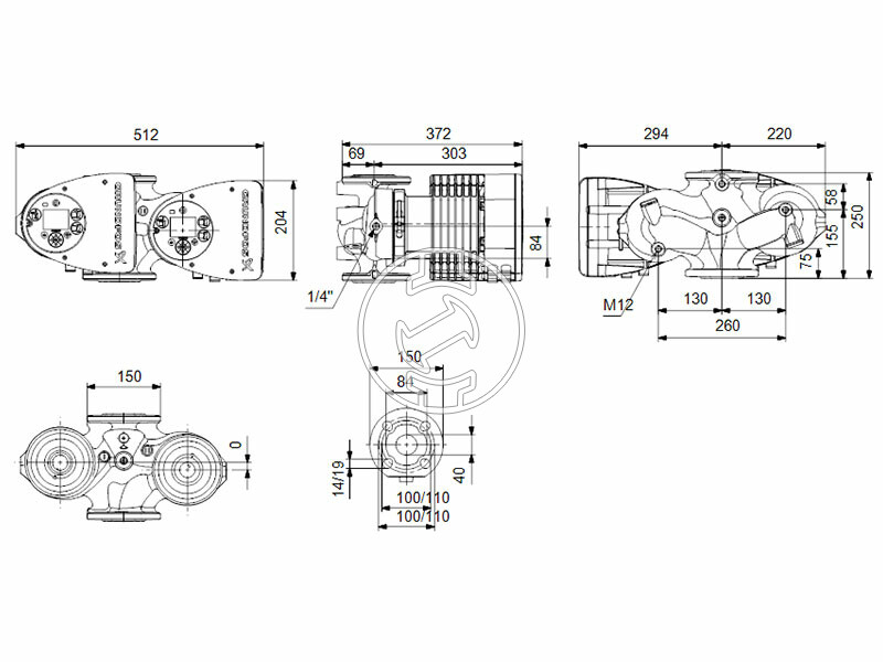 Grundfos MAGNA3 D 40-150 F 250 PN16 keringető szivattyú