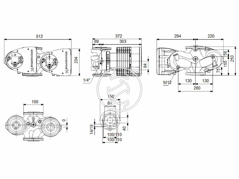 Grundfos MAGNA3 D 40-150 F 250 PN6/10 keringető szivattyú