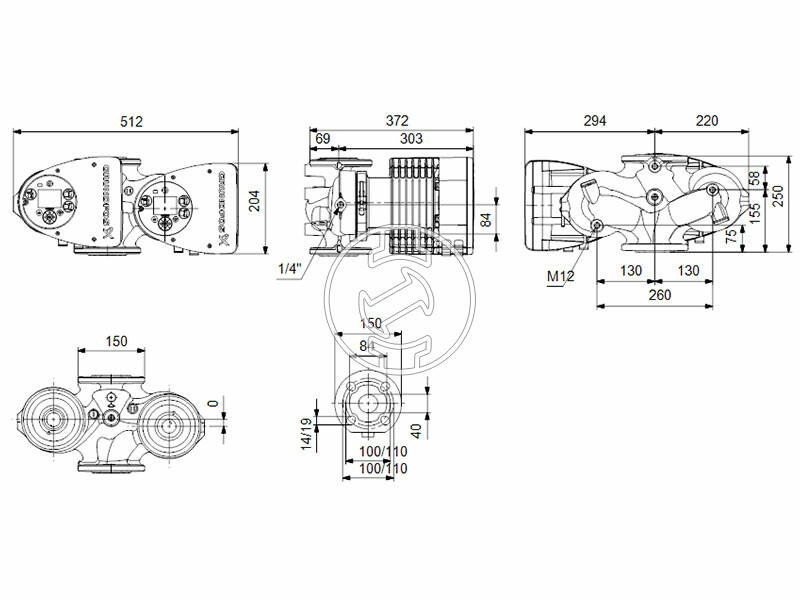 Grundfos MAGNA3 D 40-180 F 250 PN16 keringető szivattyú