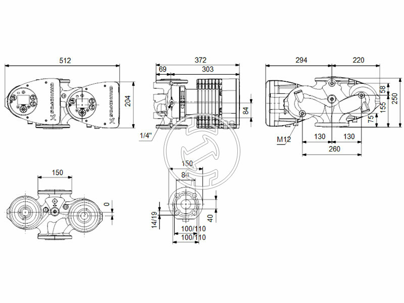 Grundfos MAGNA3 D 40-180 F 250 PN6/10 keringető szivattyú