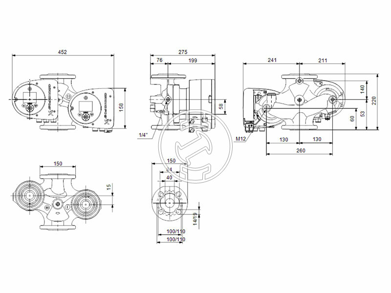 Grundfos MAGNA3 D 40-40 F 220 PN16 keringető szivattyú