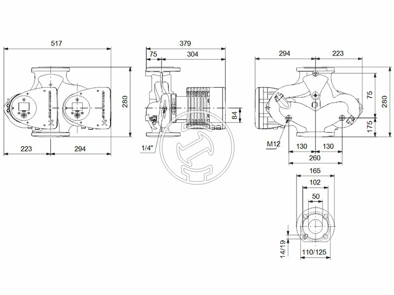 Grundfos MAGNA3 D 50-100 F 280 PN16 keringető szivattyú