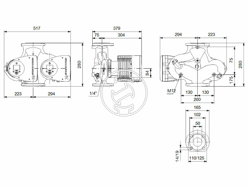 Grundfos MAGNA3 D 50-150 F 280 PN16 keringető szivattyú