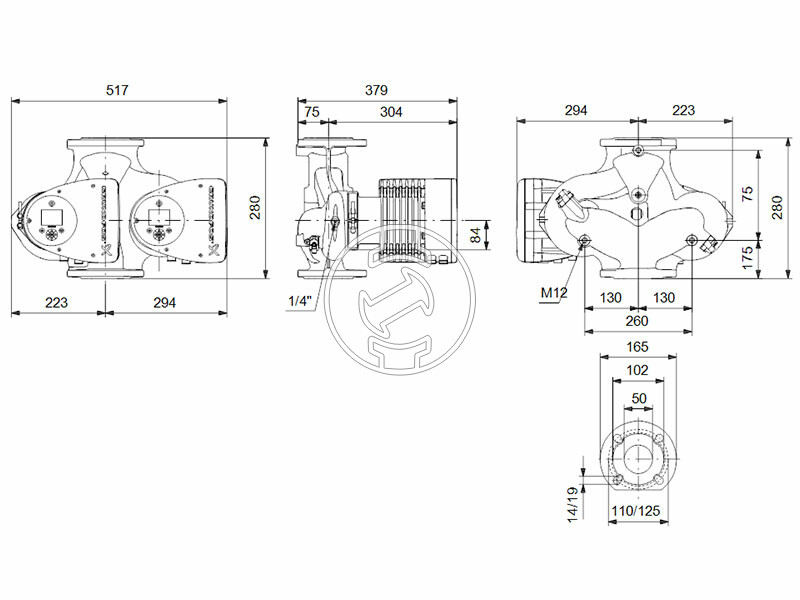 Grundfos MAGNA3 D 50-180 F 280 PN16 keringető szivattyú