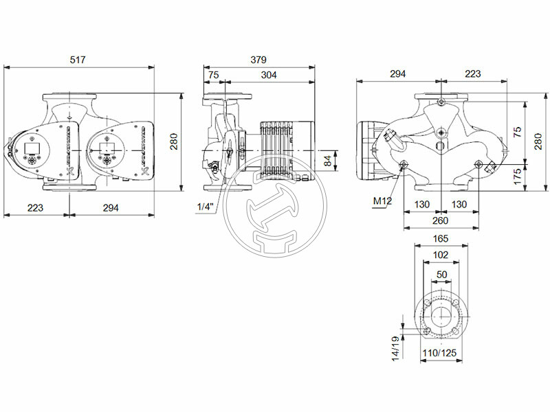 Grundfos MAGNA3 D 50-180 F 280 PN6/10 keringető szivattyú