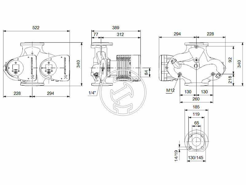 Grundfos MAGNA3 D 65-100 F 340 PN6/10 keringető szivattyú