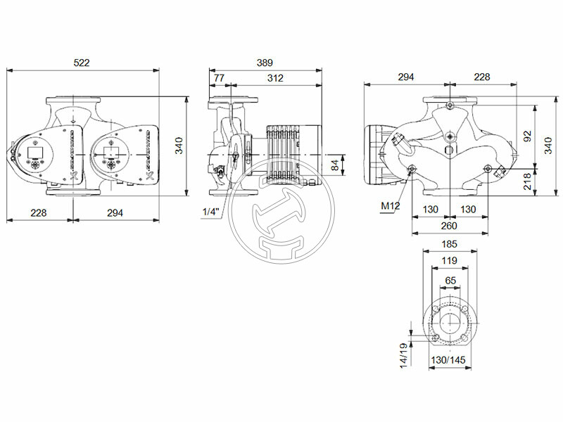 Grundfos MAGNA3 D 65-40 F 340 PN16 keringető szivattyú