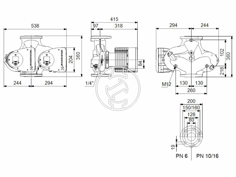 Grundfos MAGNA3 D 80-100 F 360 PN6 keringető szivattyú