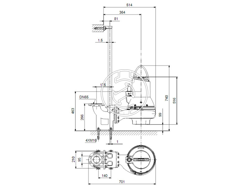 Grundfos SL1.50.65.22.2.50D.C búvárszivattyú szennyezett vízre