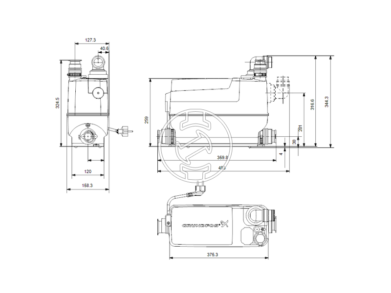 Grundfos Sololift2 C-3 kompakt szennyvízátemelő