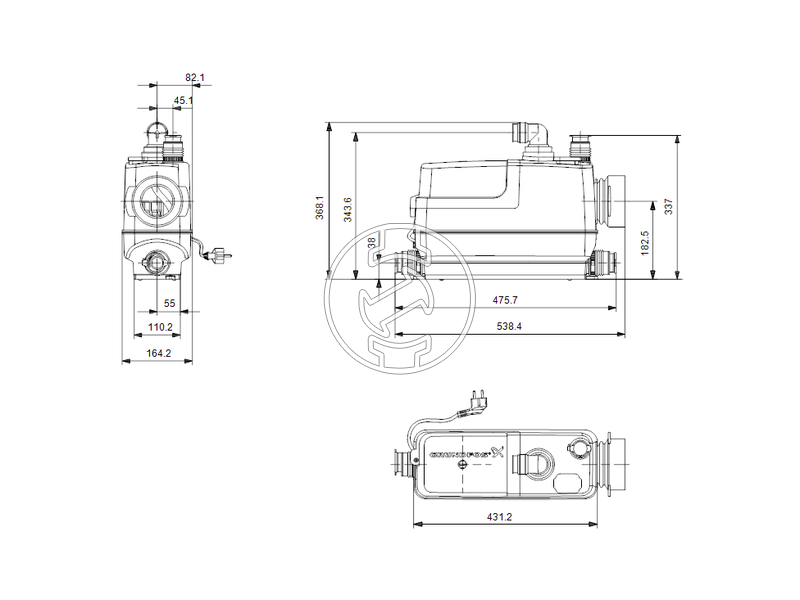 Grundfos Sololift2 CWC-3 kompakt szennyvízátemelő