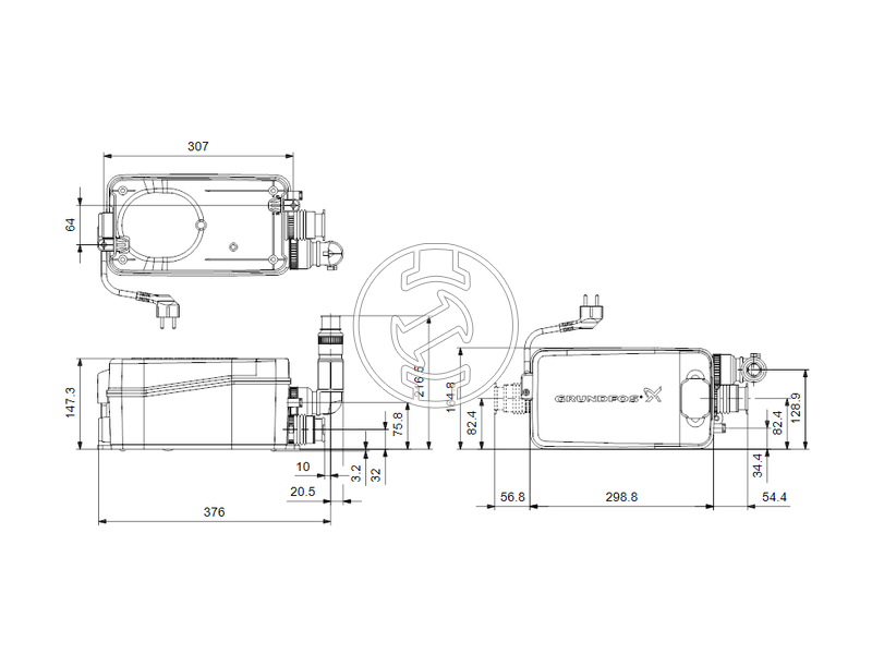 Grundfos Sololift2 D-2 kompakt szennyvízátemelő