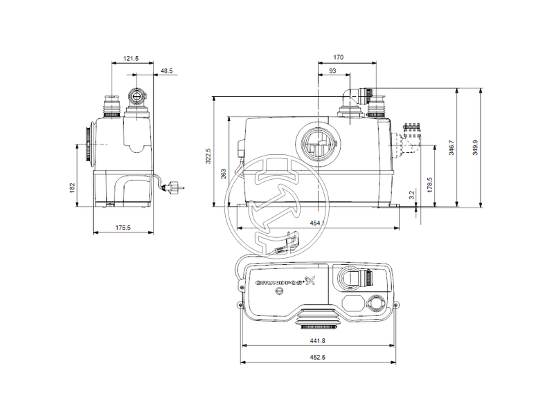 Grundfos Sololift2 WC-1 kompakt szennyvízátemelő