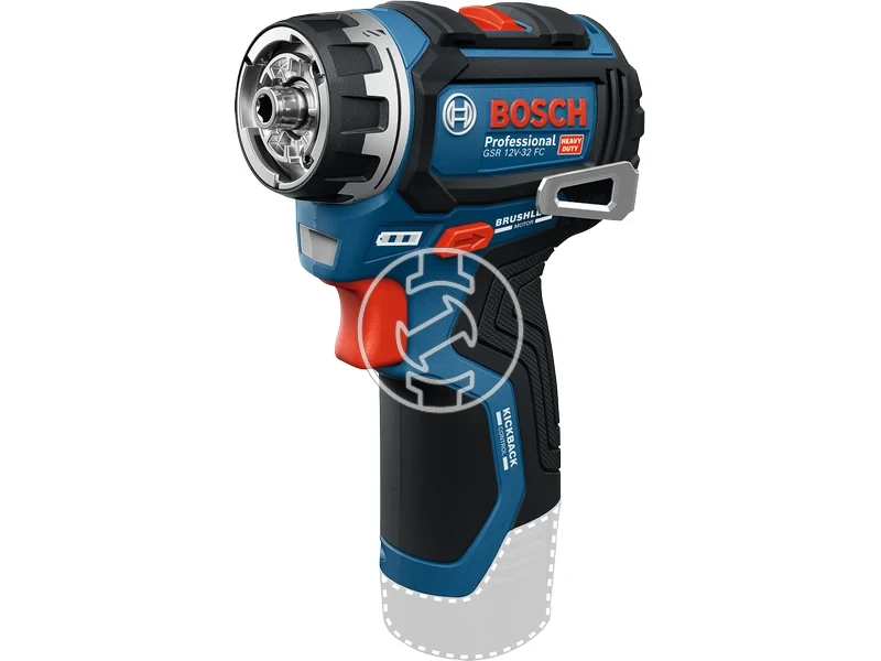 Kép: GSR 12V-32 FC akkus furocsavarozo akku es tolto nelkul kartondobozban.webp