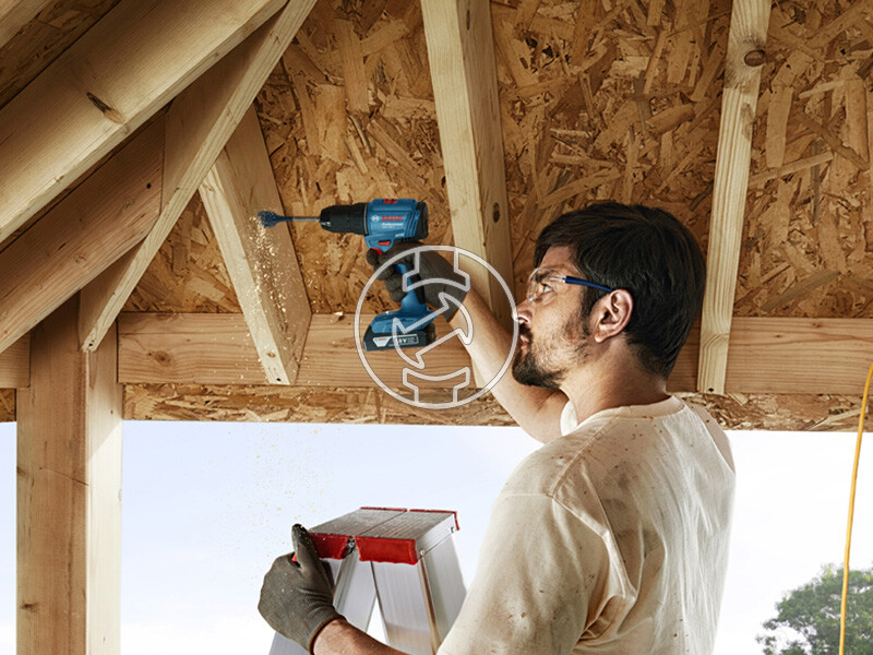 GSR 185-LI Akkus fúrócsavarozó 1 x GBA 18V 2.0 Ah akkuval, GAL 18V-20 töltővel szerszámkofferben