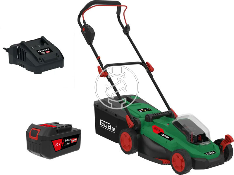 Güde 330/20-4 akkus fűnyíró 20 V | 330 mm | 200 m2 | Szénkefementes | 1 x 4 Ah akku + töltő