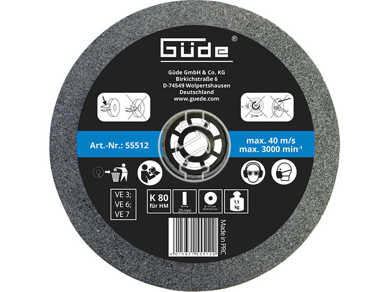 Güde K80 175x25x32 mm köszörűkorong kettősköszörűre