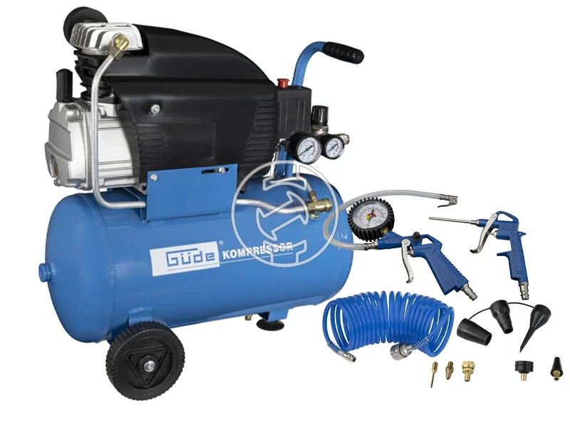 Güde 231/10/24 elektromos dugattyús kompresszor Beszívott levegő: 206 l/perc | 24 l | 0 - 10 bar | 230 V