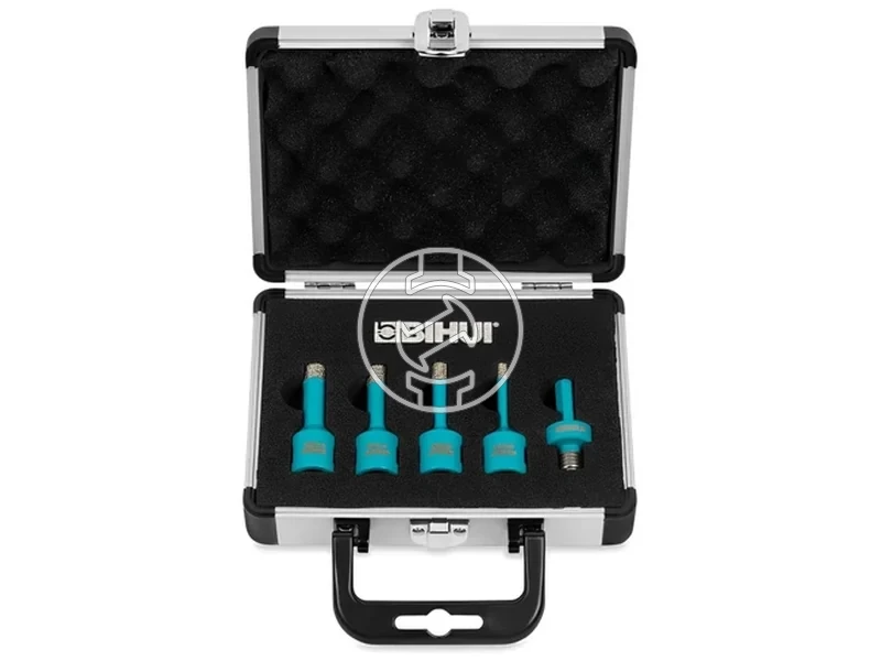 Kép: Gyemantfuro keszlet sarokcsiszolohoz 5 reszes 6-8-10-12mm adapter furogephez.webp