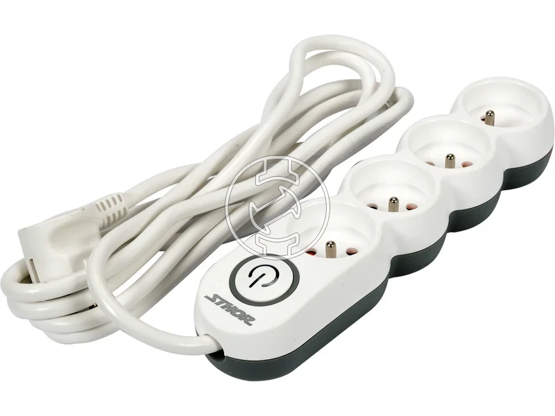 Kép: Halozati eloszto foldelt vedoerintkezos 4 aljzat 3 m kabel.webp