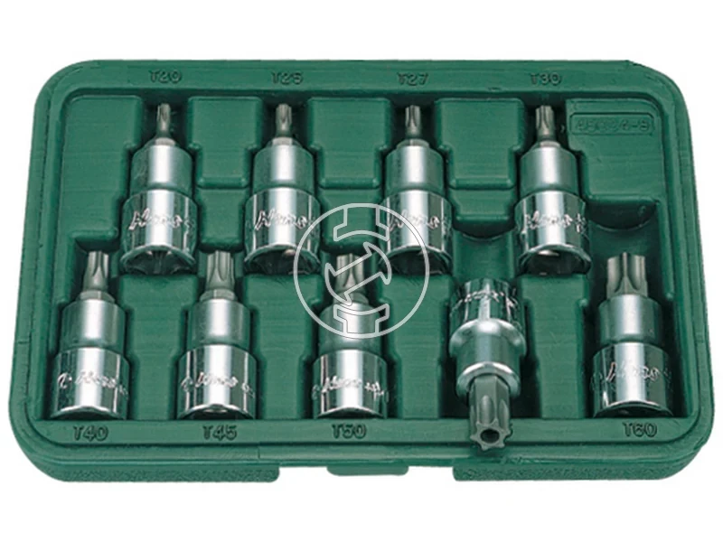 Kép: HANS 12 furatos TORX bit-dugokulcsfej keszlet 9r. TH20-TH60 46025-9_0.webp