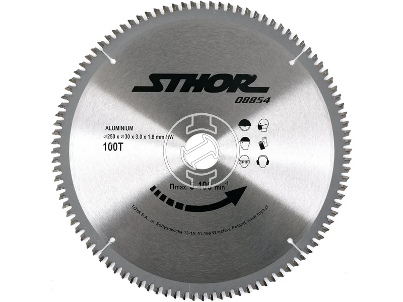 Kép: HM TCT korfureszlap aluminiumhoz 250x30 mm 100 fog.webp