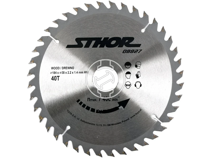 Kép: HM TCT korfureszlap fahoz 184 mm atmero 30 mm furat 40 fog.webp