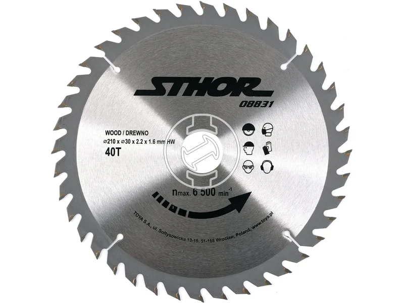 Kép: HM TCT korfureszlap fahoz 210 mm 40 fog 30 mm furat.webp